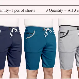 wereko Solid Men Silver Regular Shorts-picture-15