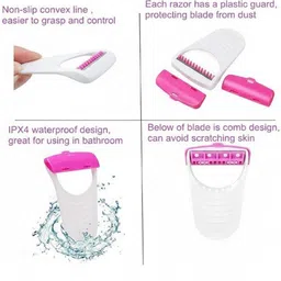 pink square Facial Razor Mini Disposable Face & Body Razor Portable Convenient Grooming, Men & Women image 2