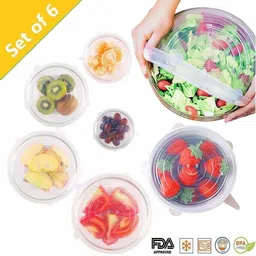 swiss wonder IX™-KM8-Stretch Silicone Lids, Fit Different Sizes Silicone Lids 6 inch Lid Set image 1