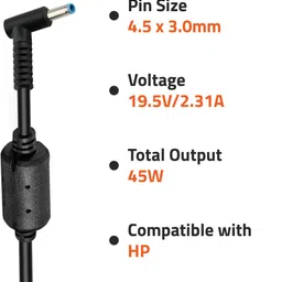 artis 45Watt Laptop Adapter without Power cord Compatible with 19.5V/2.31A, Pin Size: 4.5 x3.0 mm (BIS Certified) 45 W Adapter image 2
