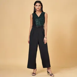 annabelle by pantaloons Embroidered Women Jumpsuit image 1