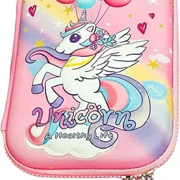 staranddaisy 3D Rainbow Balloon Unicorn Hardtop Pencil Case Pencil Pouch Art Canvas Pencil Box-picture-24
