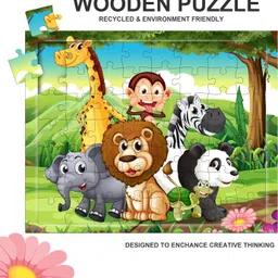 fiddlys Wooden Jigsaw Puzzles for Kids & Children Age 6+ Animal & Sea World (Pack of 5) image 4