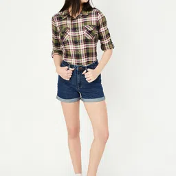 max Women Regular Fit Checkered Spread Collar Casual Shirt image 2