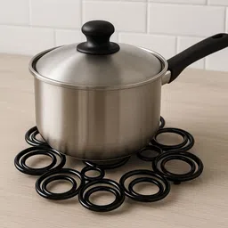 r.r.v. international Galvanized Metal Trivet Stand Set of 4 | Heat Resistant Hot Pot Stands Glossy Brown Trivet-picture-38