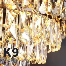 xozti crystal Black Gold polish metal 400mm hanging ceiling (Black, Gold) Chandelier Ceiling Lamp image 5