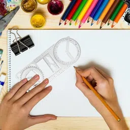 daizen's 360° Multi Angle Ruler Multifunctional Geometric Ruler, Drawing Stencil, Maths Ruler image 2