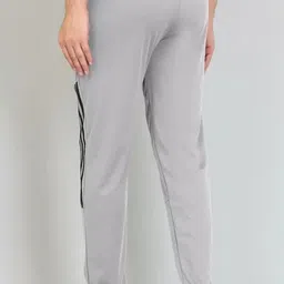 ohgory Pack of 2 Men Striped Grey, White, Black Track Pants image 5