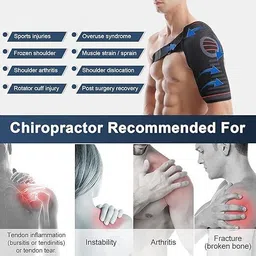 serplex Shoulder Brace Support for Men and Women Adjustable Compression Relief Wrap Shoulder Support image 2