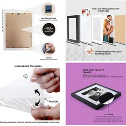 parmarprinters A4 Certificate Frames,Photo Frame For Wall Black Frame Set of 7 (Black-A4 Frame) 8.12 inch wodden image 4
