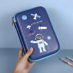 akvanar Heavy Quality Made Ideal For Boys & Girls 3D Universe Space Theme Pencil Case Geometry Box image 2
