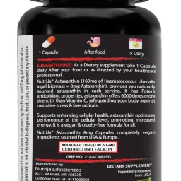 NutriJa Astaxanthin 8mg – Naturally Sourced from Algae, Antioxidant Supplement | Supports Cardiovascular Health, Support Healthy Ageing. image 3