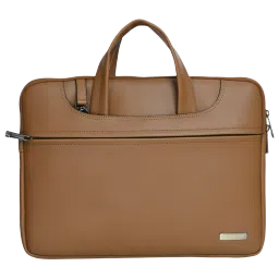 vaku luxos Dr. Vaku Vegan Leather Laptop Sleeve for 14 Inch Laptop (Water Resistant, Mustard)-picture-26