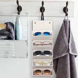 belaro Sunglasses Organizer with 5 Slots, Travel Glasses Case Storage Portable Sunglasses Storage Case Bag Foldable Eyeglasses Holder Box Eyewear Display Containers for Women Men image 4