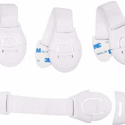 quickshop Baby proofing Safety lock / latch for drawers, cupboard, sliding doors, fridge, window, cabinet for child safety I White ( pack of 4) image 1