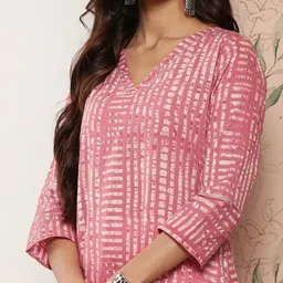 ambrosia retail Women Striped Cotton Blend Straight Kurta image 5