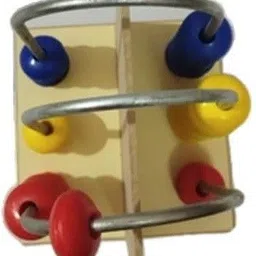 ashmi Wooden Multi-Color 3 Rods Abacus Maths Count add & Subtract for Boys Girls Kids image 2