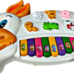 ruhani toys & gift gallery Musical Rabbit Piano with Music, Animal Sounds and Flashing Lights Toy for Kids image 3