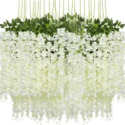 well art gallery White Westeria Artificial Flower image 2