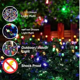 vedhahi 180 LEDs 45 m Multicolor Color Changing, Flickering String Rice Lights image 2