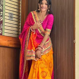 sdgratitude Printed, Self Design Bandhani Chiffon Saree-picture-13