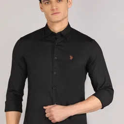 u.s. polo assn. denim co. Men Regular Fit Solid Cut Away Collar Casual Shirt-picture-18