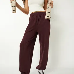max Women Solid Brown Track Pants image 4
