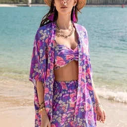 bold look Top Regular Shorts Western Set with Shrug-picture-21