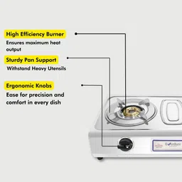 everdure Duro Plus | Cast Iron Burners | Stainless Steel Pan Supports | Stainless Steel Manual Gas Stove image 5