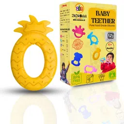 zozobaa Pineapple Shape Soft Silicone Teether For Baby Gums, BPA Free, Pain-Relief Teether-picture-22