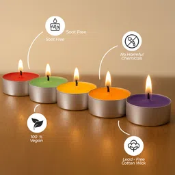 dolloz Long Burning Tea Light Candles | Tealights Candles Set | Big- 5 Gram Each Candle image 4