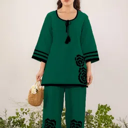 naida Pack of 2 Women Chikan Embroidery, Striped Viscose Rayon A-line Kurta-picture-25