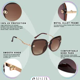 aislin UV Protection, Gradient Butterfly, Over-sized Sunglasses (62) image 4