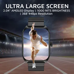 Cult X1 2.04" Amoled Display,1000 NITS, Bluetooth Calling, 300mAh Battery, AOD Smartwatch image 3