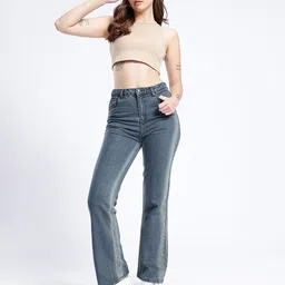 glitchez Women Boot-Leg Mid Rise Blue Jeans image 4