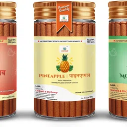 godsun Premium Rose, Pineapple, Mogra Dry Dhoop Sticks Jar (3×100)300gm. Dhoop-picture-13