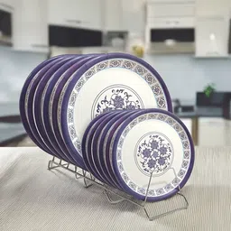kitchro Full & Half Melamine Round Dinner Plates - Perfect For Snacks and Dinner! Dinner Plate-picture-11