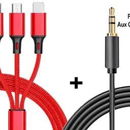 POZUB 3In1 Fast Charging Data Cable Compatible with All IOS & USB Type- C + Aux Cable Charging Pad-picture-20