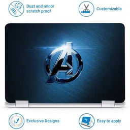 POINT ART 3in1 Combo Set Laptop Skin Decal, Key Guard, Screen Guard - New Avenger Logo Combo Set image 4