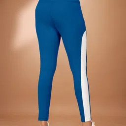 poojaran Color Block Women Blue Tights image 2