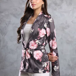 tandul FLEECE BLEND Printed Coat For Women image 5