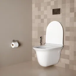 ruhe Blacno Two-Piece Rimless P-Trap Wall Hung Western Toilet | High-Grade Ceramic | Soft-close Seat | Washdown Flush | Rimless Western Commode | Wall Hung Western Commode-picture-23