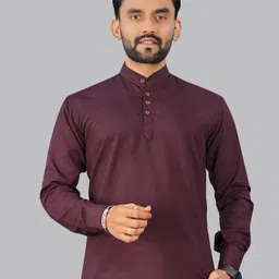 stoneheart Pack of 2 Men Solid Cotton Blend Straight Kurta-picture-22