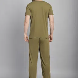 mack jonney Men Top & Pyjama Set Green Printed image 2