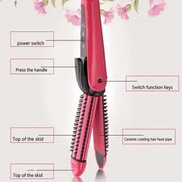 Moonlight NHC PINK COLOR 8890 HAIR PRESSING STRAIGHTNER & CUTLIER FOR GIRLS 8890 Hair Styler image 2
