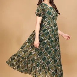 rosasignora Women Maxi Green Knee Length Dress image 3