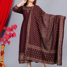 skyasia Women Cotton Rayon Kurta Dupatta Set-picture-24
