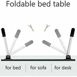 maleka Multipurpose Foldable Table with Cup Holder, Study , Bed ,Table, Portable Wood Portable Laptop Table image 4