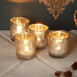 amaya decors Silver Votive Set of 4 image 1