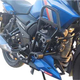 rs acessories hub Heavy Quality Metal Crash Guard with 4 Pcs Slider for TVS Apache RTR 160 4V BS6 image 2